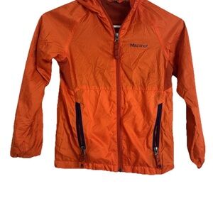 Marmot Orange Zip-Up Lightweight Kids Rain Jacket size 4-5 years old Unisex